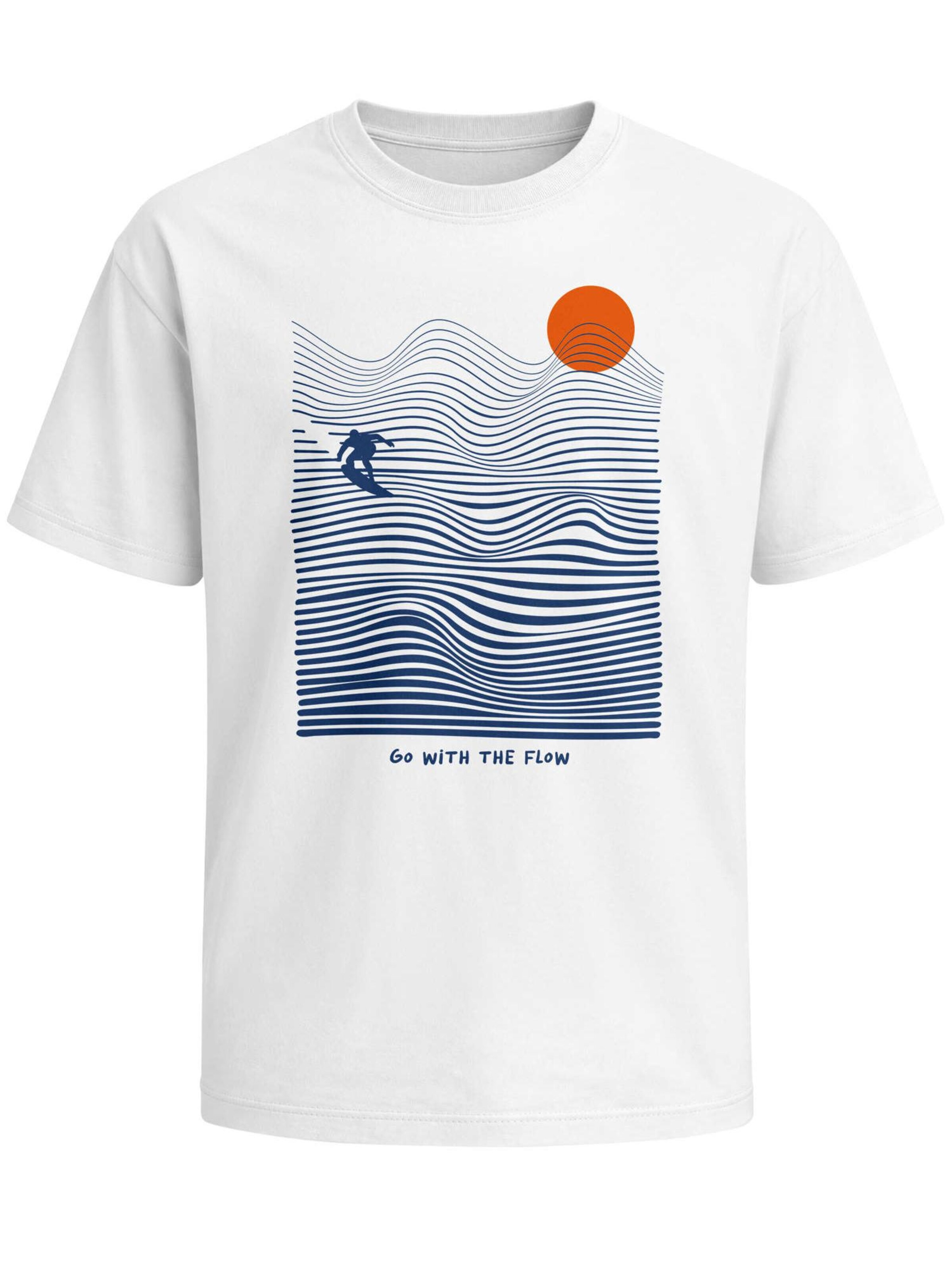 Neverless Shirt 'with the flow'‌‌ in Weiß: Vorderseite