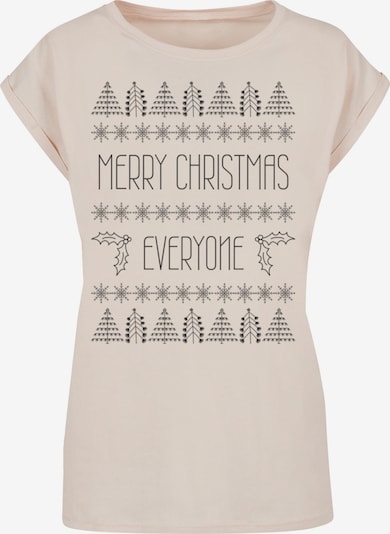 F4NT4STIC T-shirt 'Merry Christmas Everyone' en sable / noir, Vue avec produit