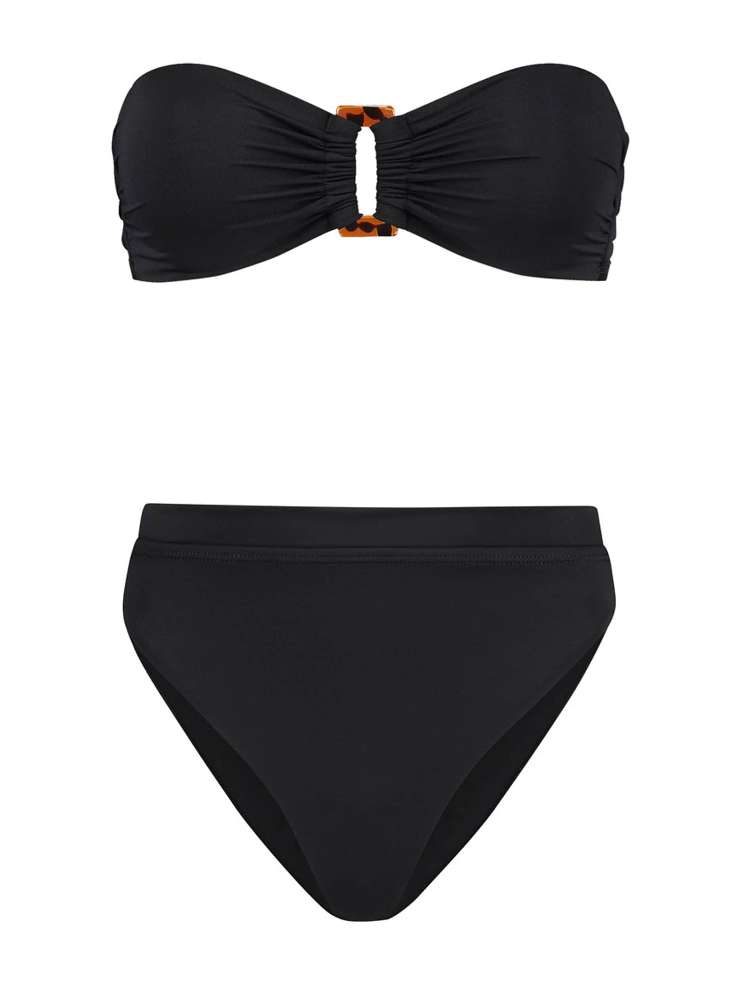ShiwiBandeau Bikini 'ZOE' - crna boja: prednji dio