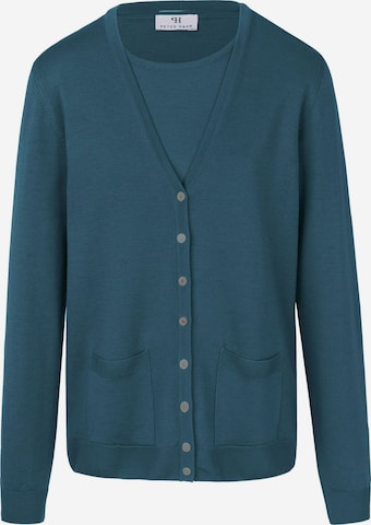 Peter Hahn Knit Cardigan in Blue: front