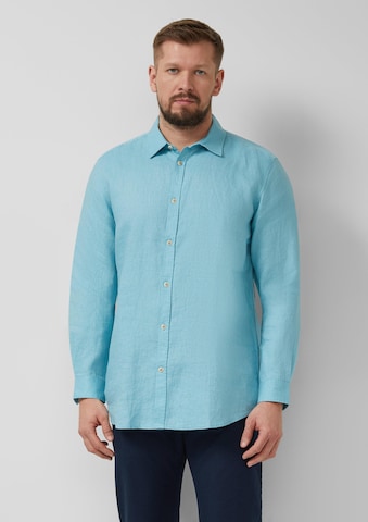 s.Oliver Regular Fit Hemd in Blau: Vorderseite