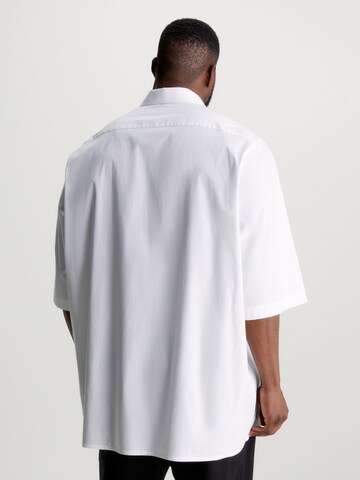 Calvin Klein Big & Tall Regular fit Button Up Shirt in White