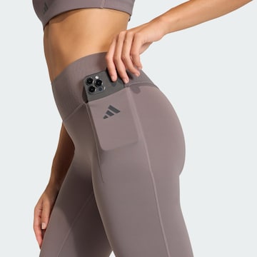 ADIDAS PERFORMANCE Skinny Workout Pants 'Optime Power' in Grey
