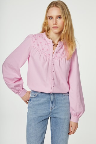 Fabienne Chapot Blouse 'Candy Cat' in Pink: front