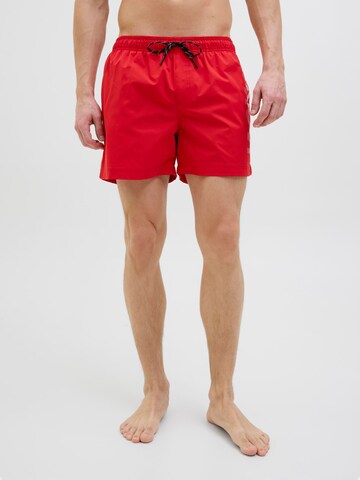 JACK & JONES Board Shorts 'JPSTMaui' in Red: front