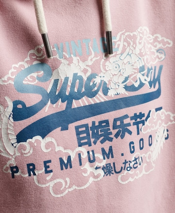 Superdry - Sweatshirt 'VINTAGE VL NARRATIVE HOOD' em rosa