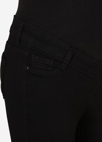 Dorothy Perkins Maternity Skinny Jeans 'Overbum' in Zwart