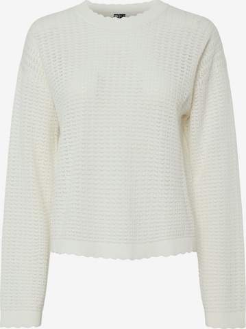 Pullover 'PCSCOUT' di PIECES in bianco: frontale