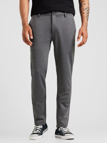 BLEND Regular Chino Pants 'Bhlangford' in Grey: front