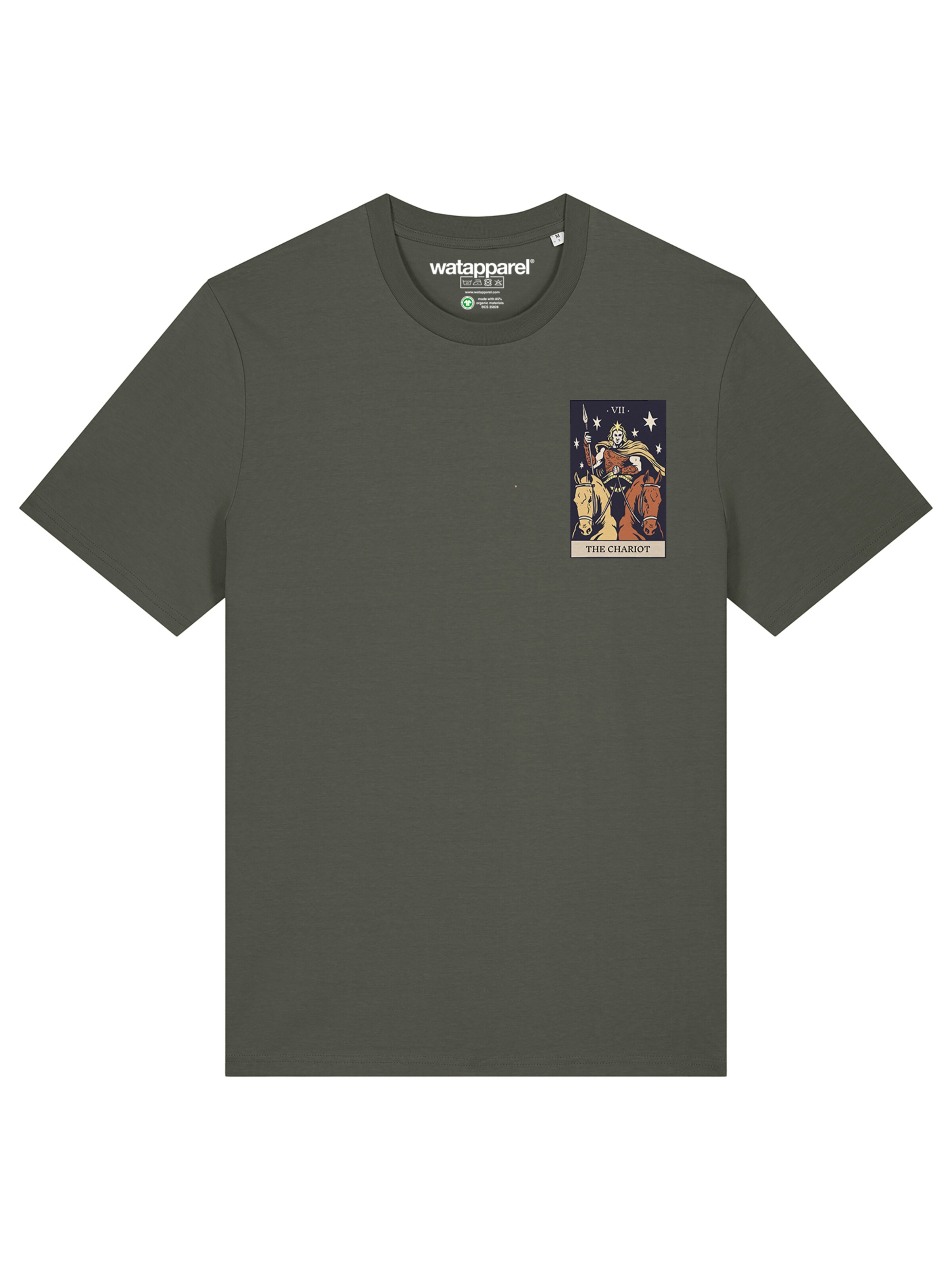 T-Shirt 'Tarot The Chariot' Watapparel en vert : devant