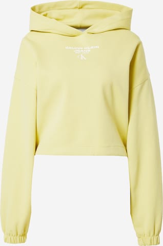 Sweat-shirt Calvin Klein Jeans en jaune : devant