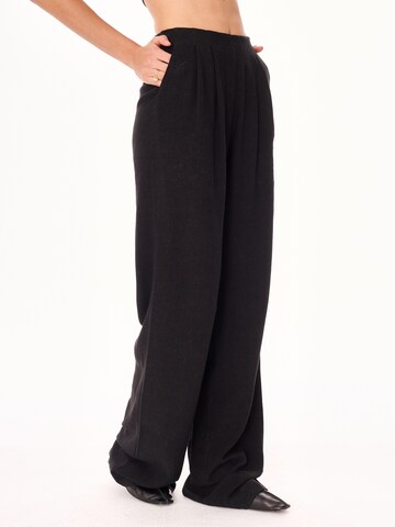 Wide leg Pantaloni 'Ora' di mandragora in nero