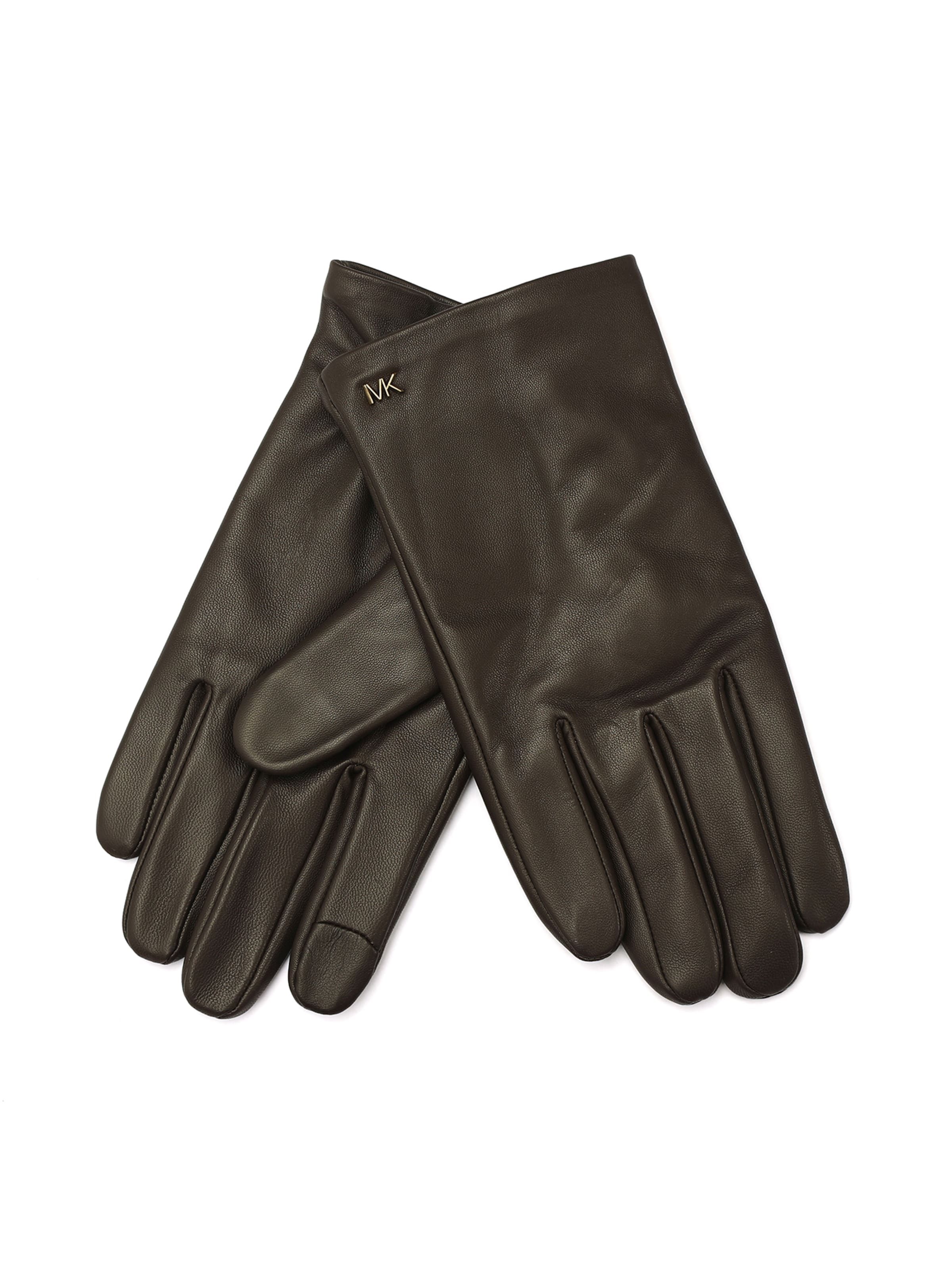 MICHAEL Michael Kors Full Finger Gloves in Brown: front