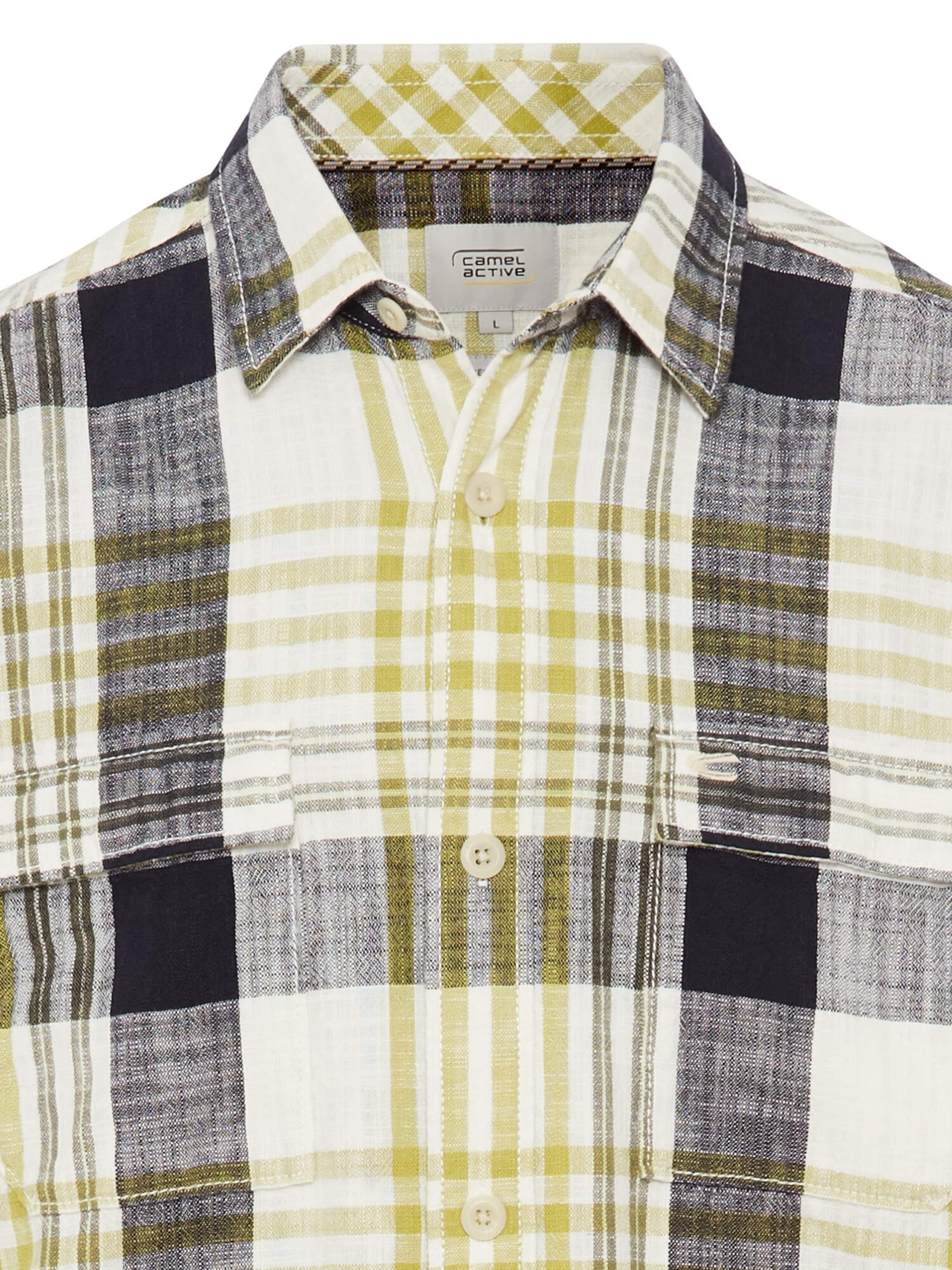 CAMEL ACTIVE Regular Fit Kariertes Langarm Hemd aus Baumwolle in Grün
