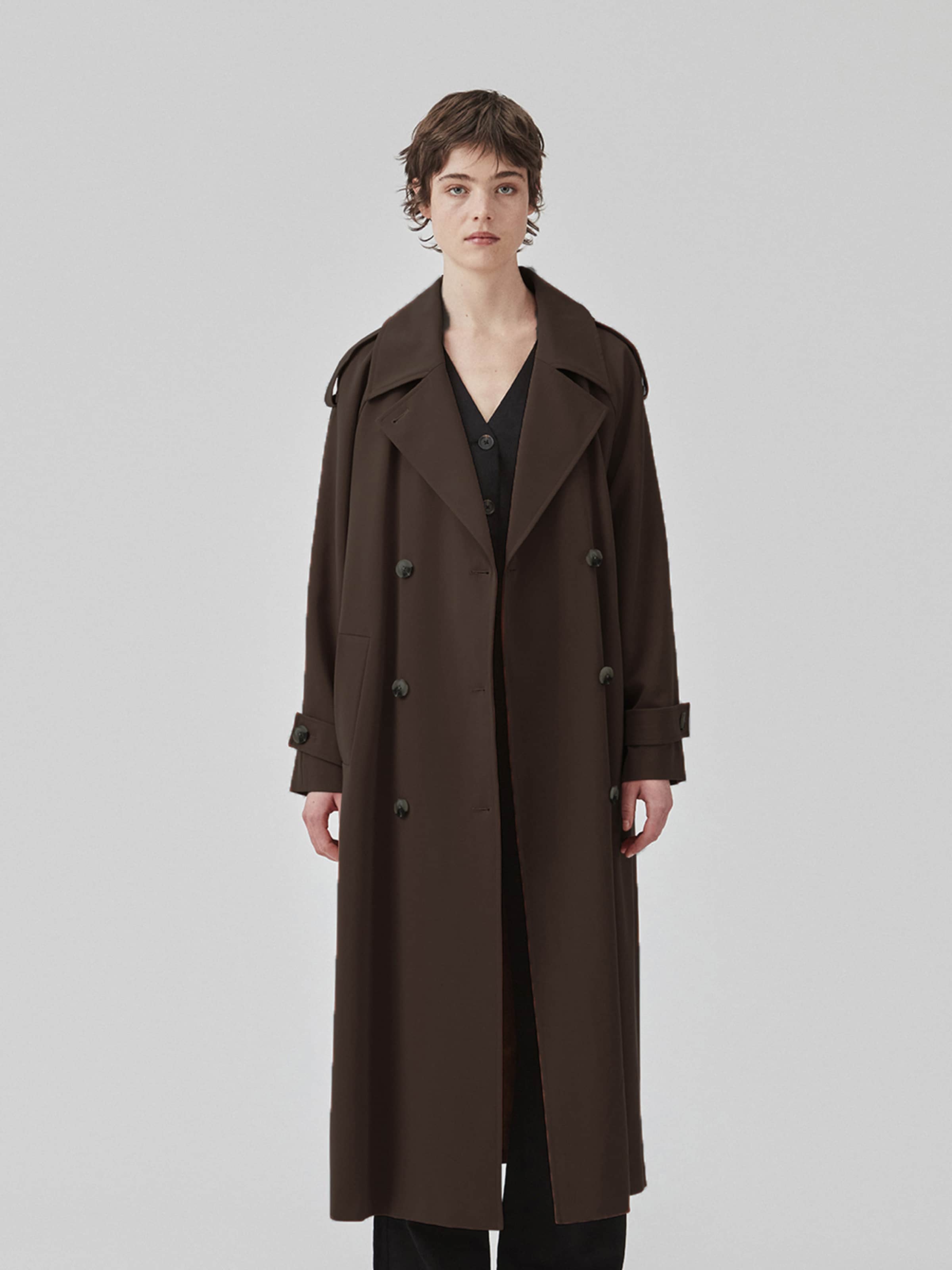 modström Between-Seasons Coat 'Evie' in Chocolate | ABOUT YOU