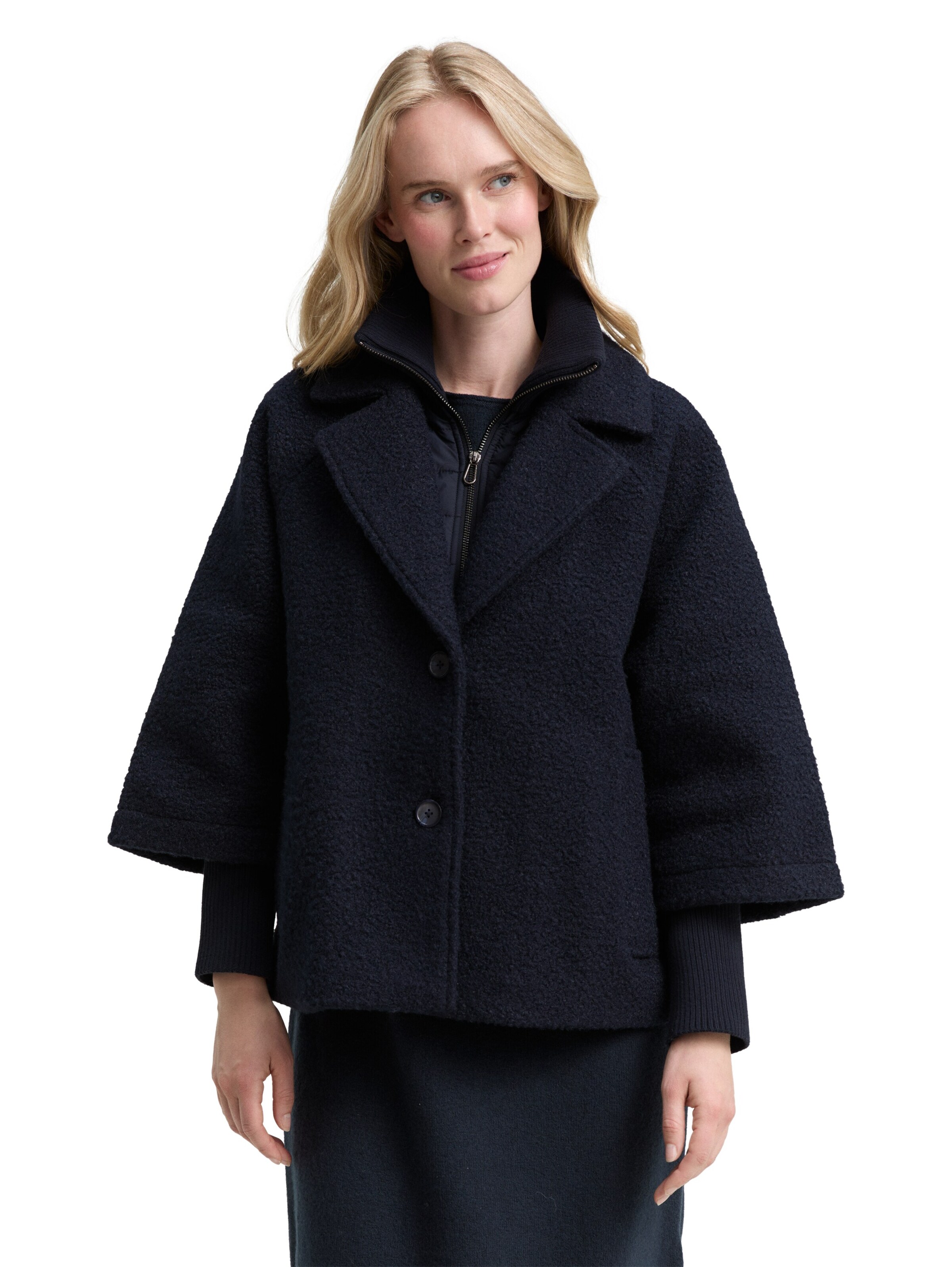 TOM TAILOR Übergangsmantel in Schwarz: Vorderseite