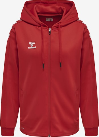 Hummel Athletic Zip-Up Hoodie in Red: front