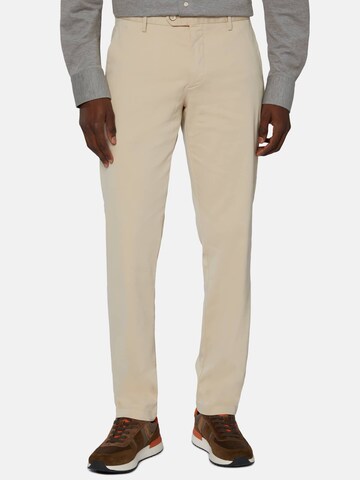 Coupe slim Pantalon chino 'Panama' Boggi Milano en beige : devant