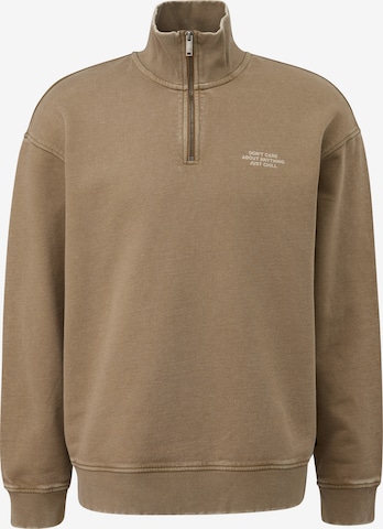 QS Zip-Up Hoodie in Brown: front
