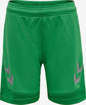 Hummel Regular Workout Pants 'Lead' in Green: front