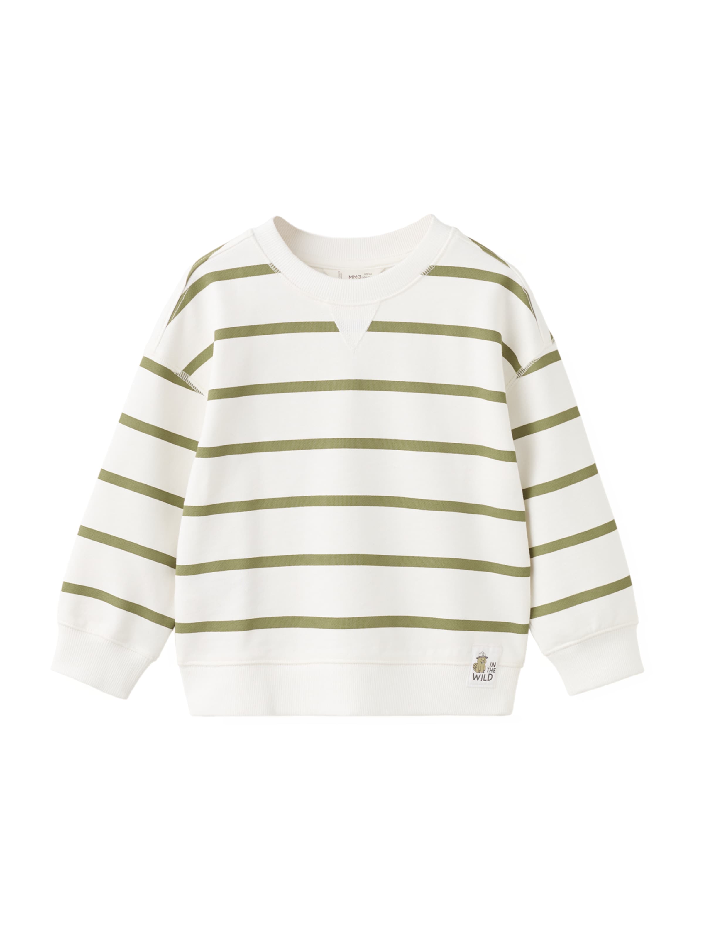 MANGO KIDS Sweatshirt 'EHAPPY' in Groen: voorkant