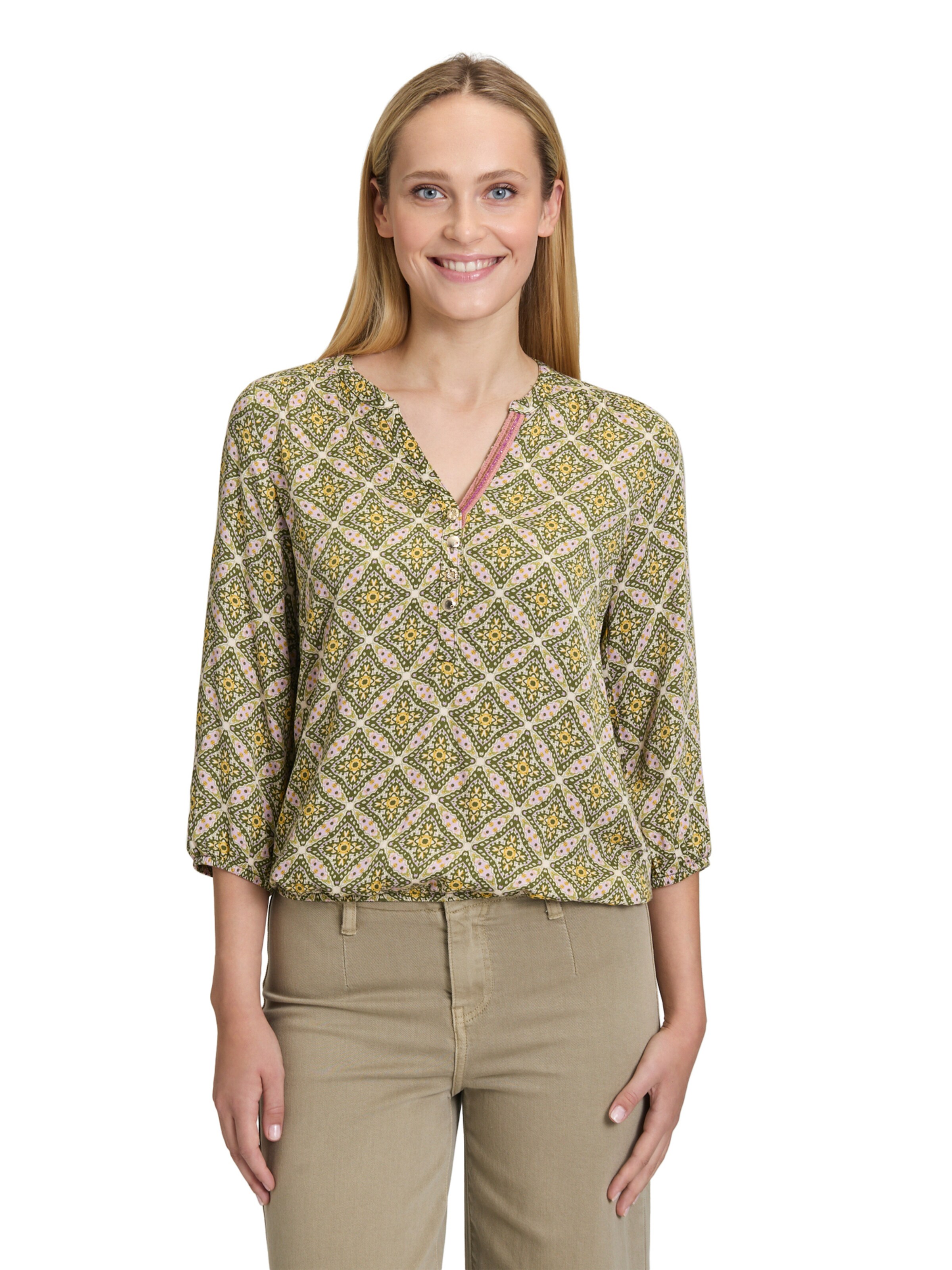 Cartoon Bluse in Grün: Vorderseite