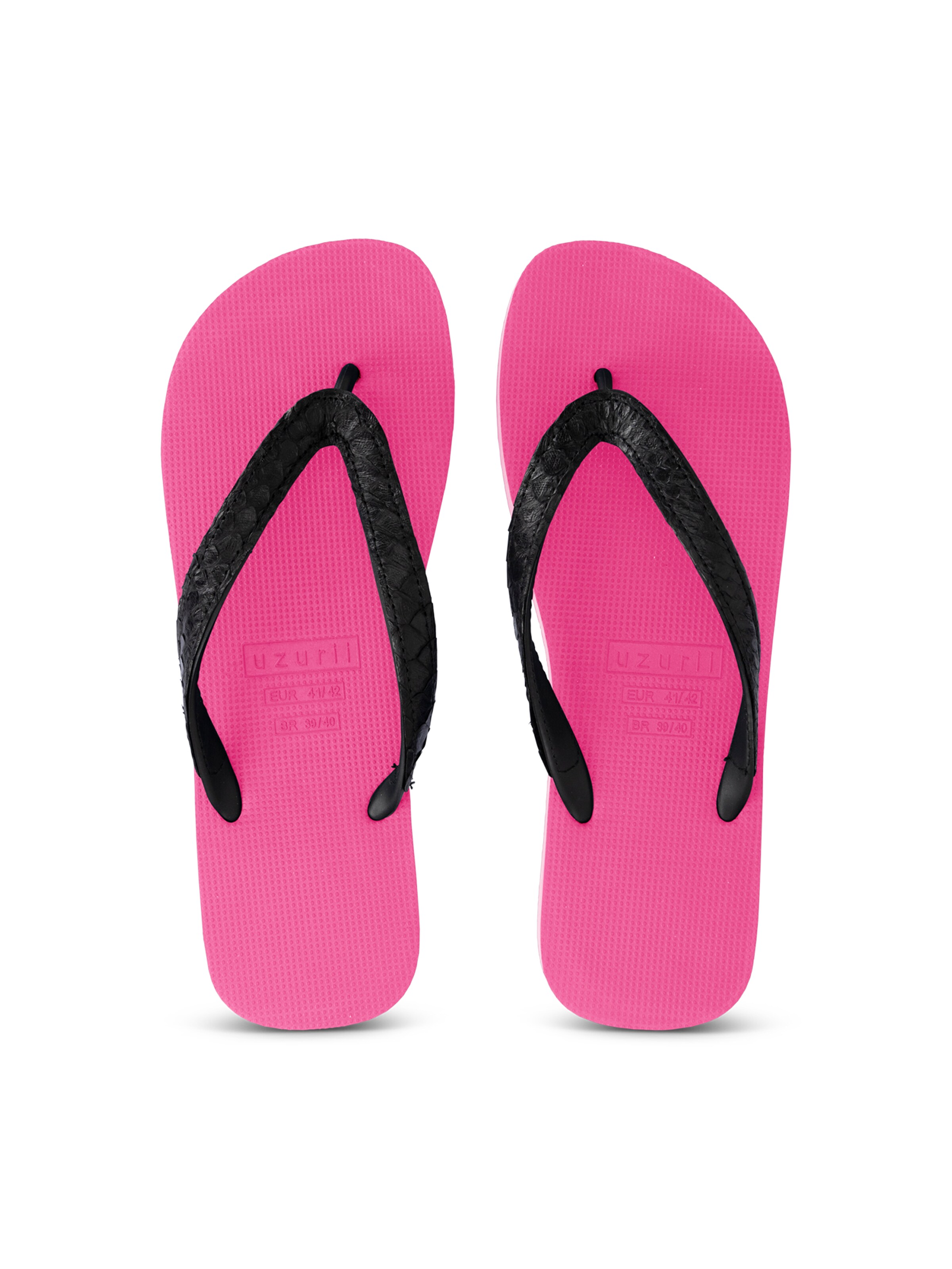 Uzurii Luxury Footwear T-Bar Sandals 'Python' in Pink