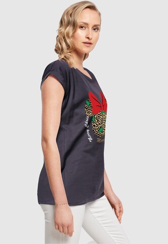 ABSOLUTE CULT T-Shirt 'Minnie Mouse - Leopard Christmas' in Blau