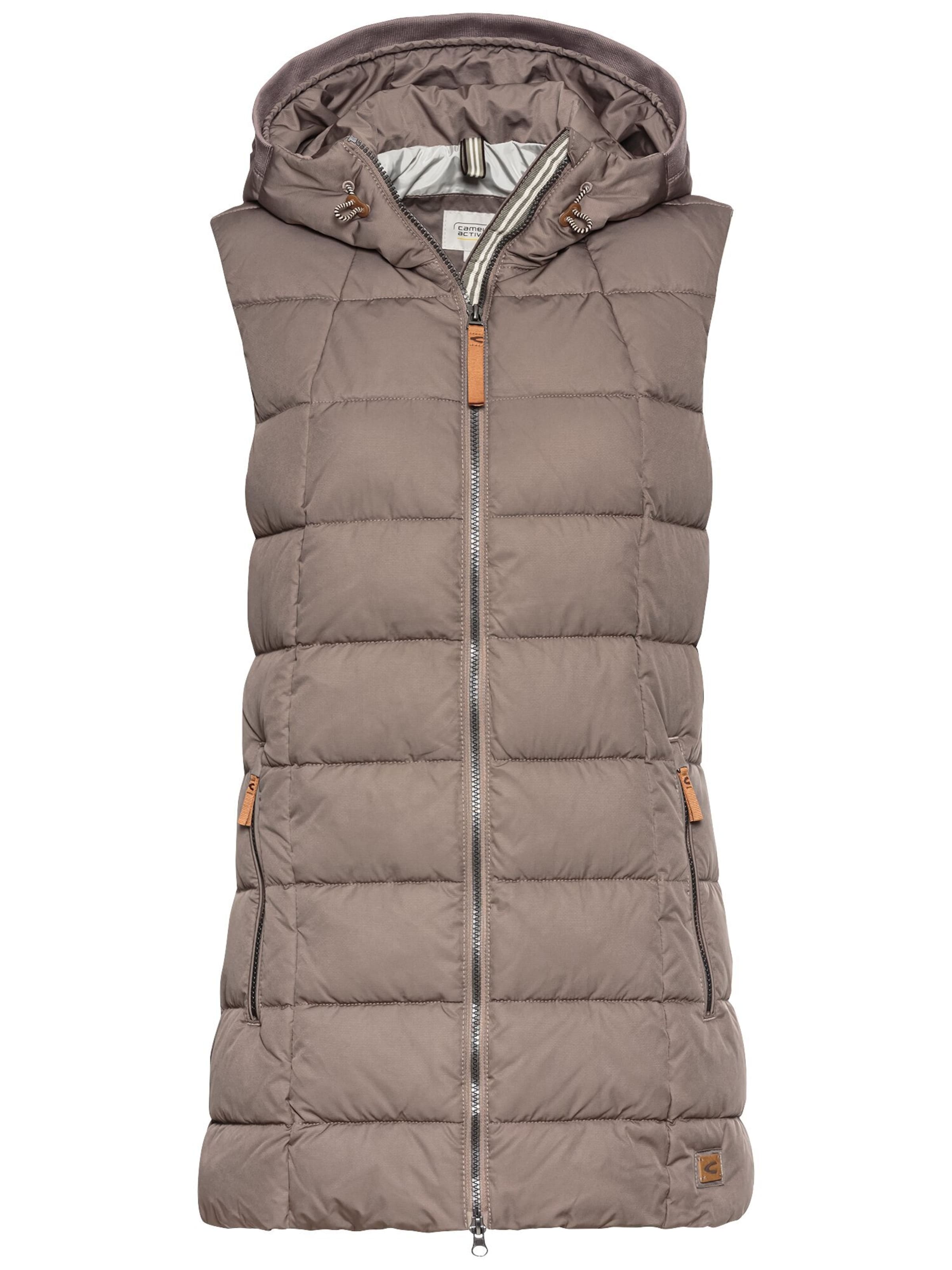 CAMEL ACTIVE Lange Weste mit Kapuze in Braun: Vorderseite