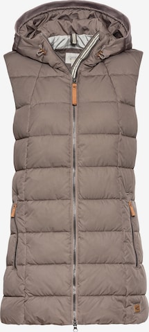 CAMEL ACTIVE Lange Weste mit Kapuze in Braun: Vorderseite