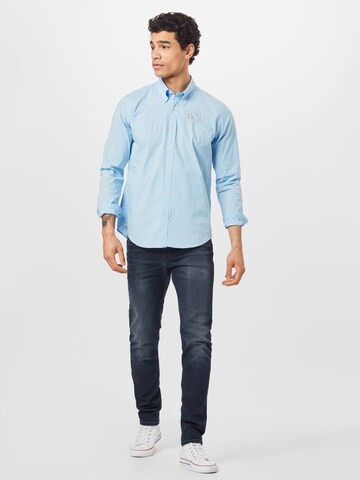 La Martina Slim fit Button Up Shirt in Blue