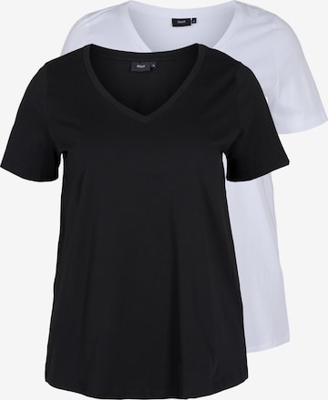 T-shirt Zizzi en noir : devant