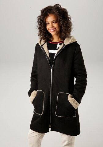 Aniston CASUAL Between-Seasons Coat in Black: front