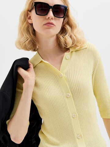 Selected Femme Petite Knit Cardigan in Yellow