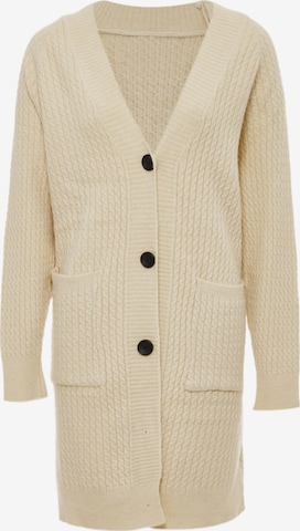RISA Knit Cardigan in Beige: front