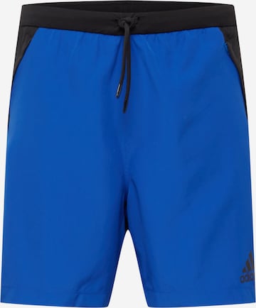 Pantaloni sport de la ADIDAS SPORTSWEAR pe albastru: față