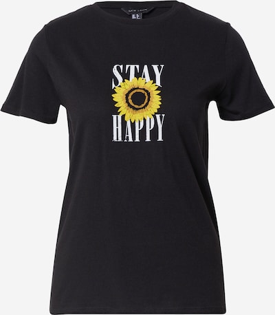 NEW LOOK Koszulka 'STAY HAPPY' w kolorze żółty / czarny / białym, Podgląd produktu
