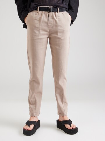 10Days Tapered Broek in Beige: voorkant