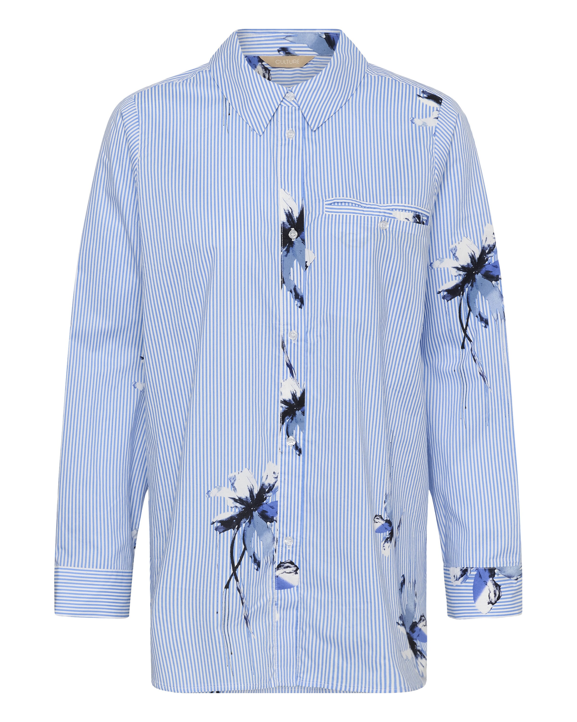 CULTURE Chemisier 'CUbrila' en bleu clair / blanc, Vue avec produit