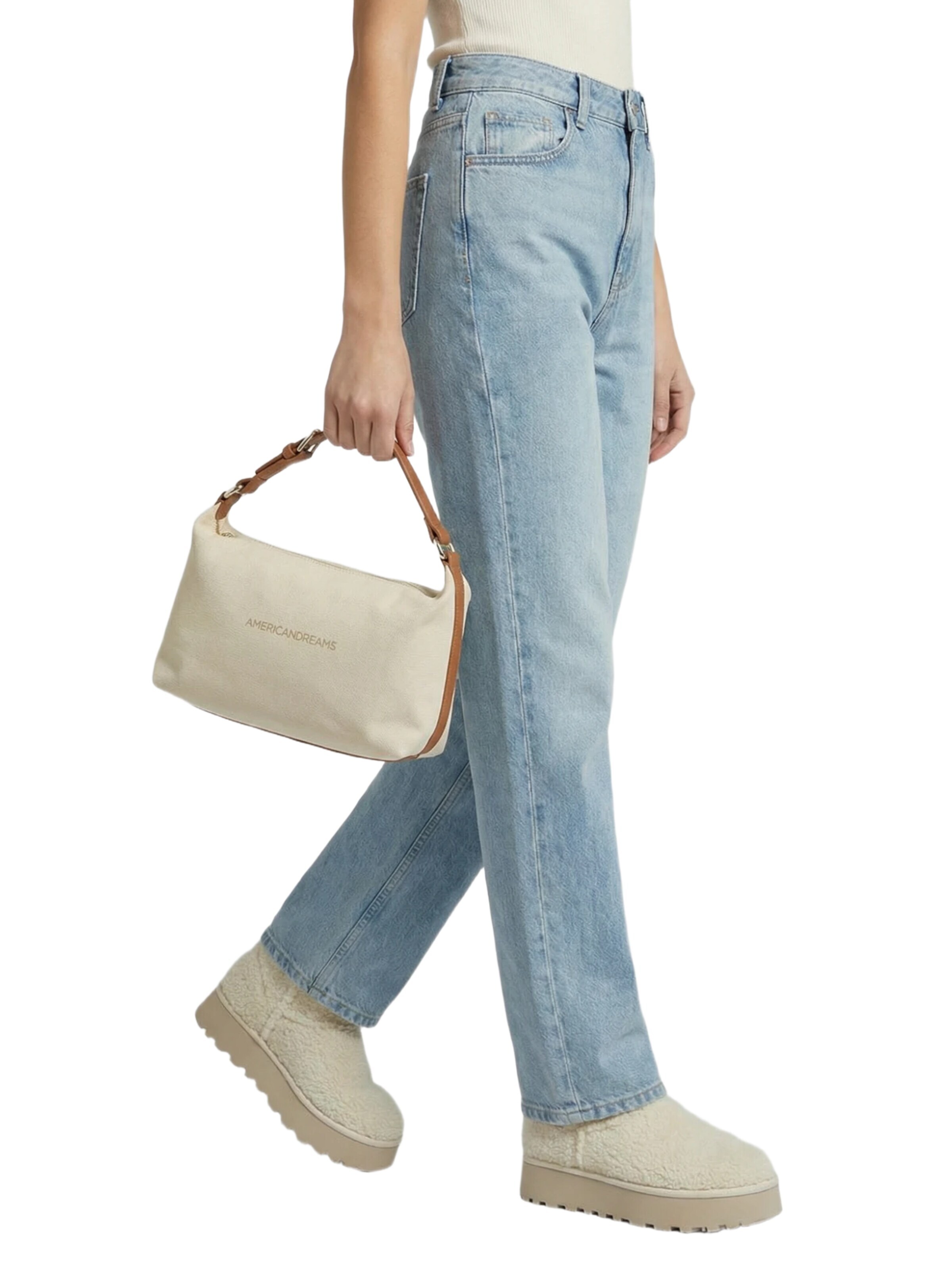 Borsa a mano 'Canvas Club' di americandreams in beige