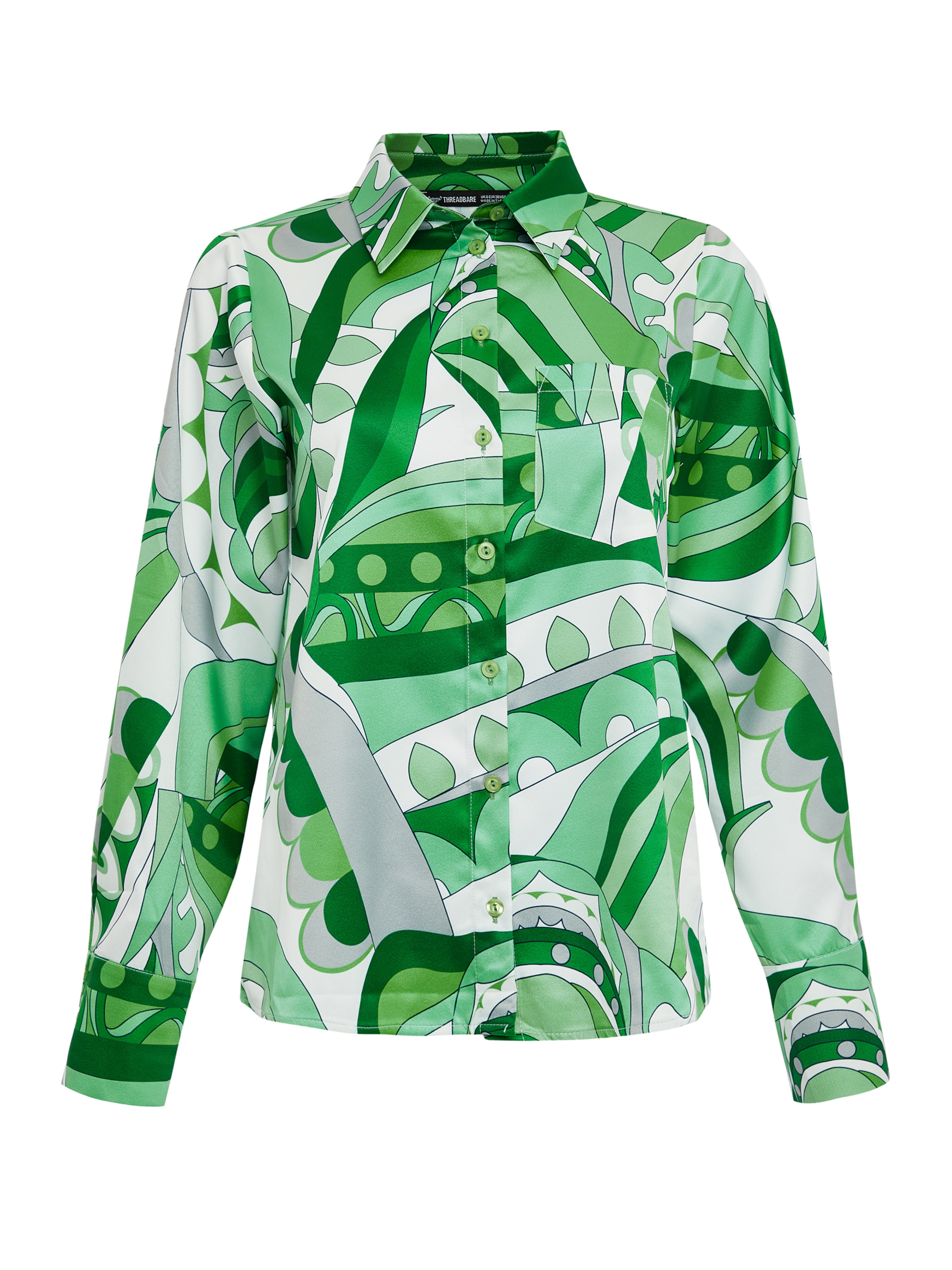 Threadbare Blouse 'Sanasa' in Groen: voorkant