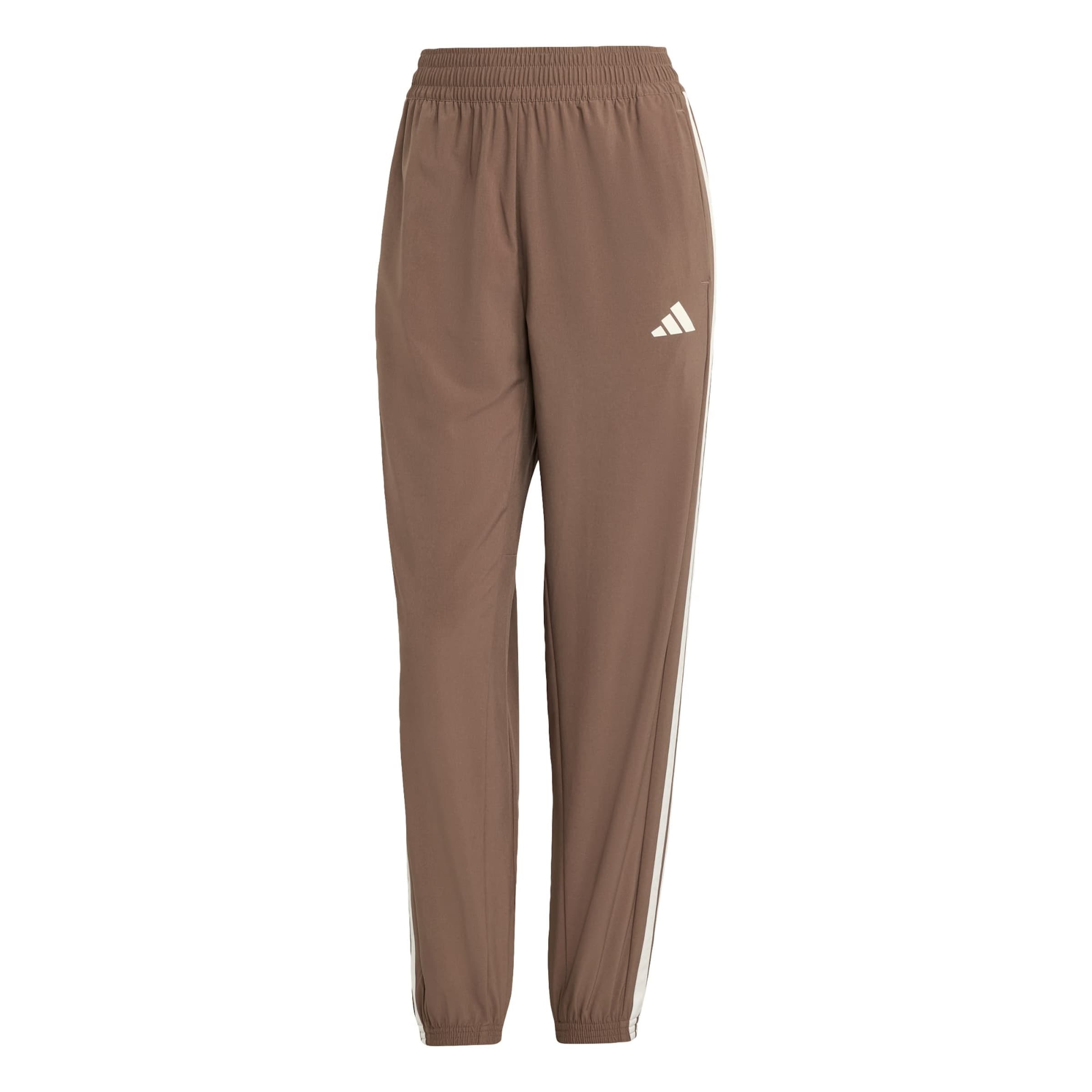 ADIDAS PERFORMANCE - Tapered Pantalón deportivo 'Train Essentials 3-Stripes Woven' en marrón: frente