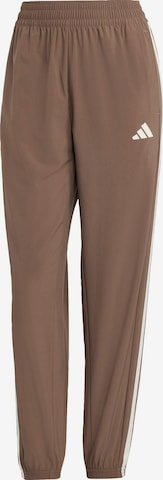 ADIDAS PERFORMANCE - Pantalón deportivo 'Train Essentials 3-Stripes Woven' en marrón: frente
