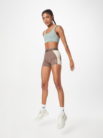 ADIDAS PERFORMANCE Skinny Urheiluhousut 'Techfit Colorblock' värissä ruskea