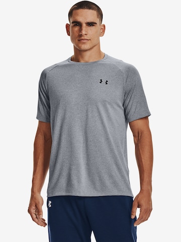 UNDER ARMOUR - Regular Fit Camisa funcionais 'Tech 2.0' em cinzento: frente