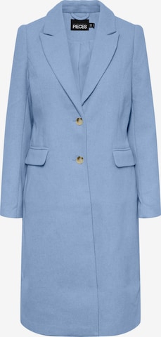 PIECES Between-Seasons Coat 'Bea' in Blue: front