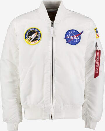 ALPHA INDUSTRIES Φθινοπωρινό και ανοιξιάτικο μπουφάν 'MA-1 VF NASA' σε λευκό: μπροστά