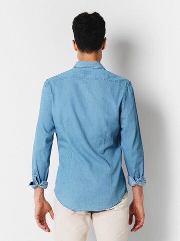 Scalpers Slim fit Button Up Shirt in Blue