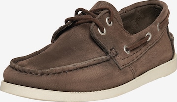 Henry Stevens Classic Flats ' Elia' in Brown: front