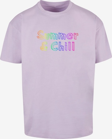 Merchcode Shirt 'Summer And Chill Rainbow' in Lila: voorkant